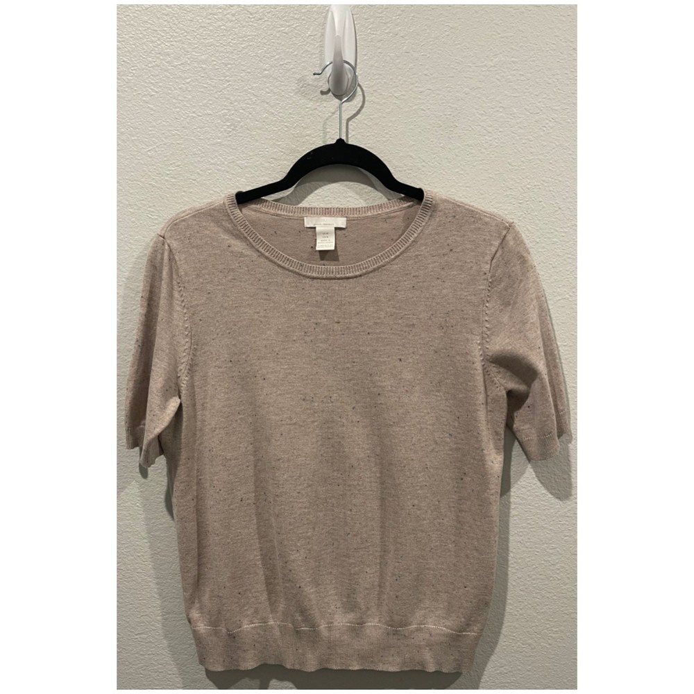 H&M Round Neck Short Sleeve Grey Sweater